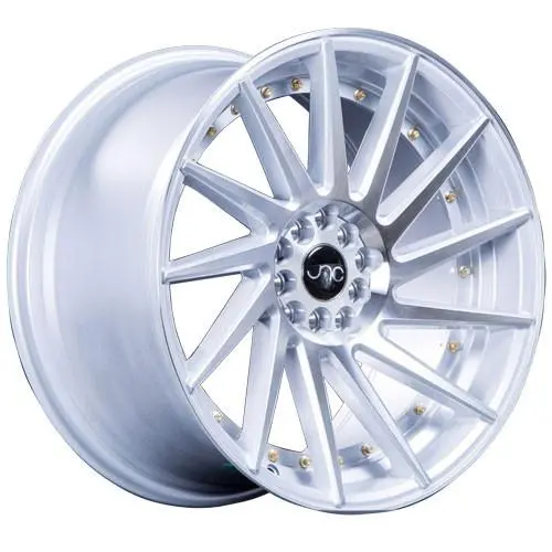 Jnc Wheels Jnc051 Silver Machined Face Gold Rivets 1