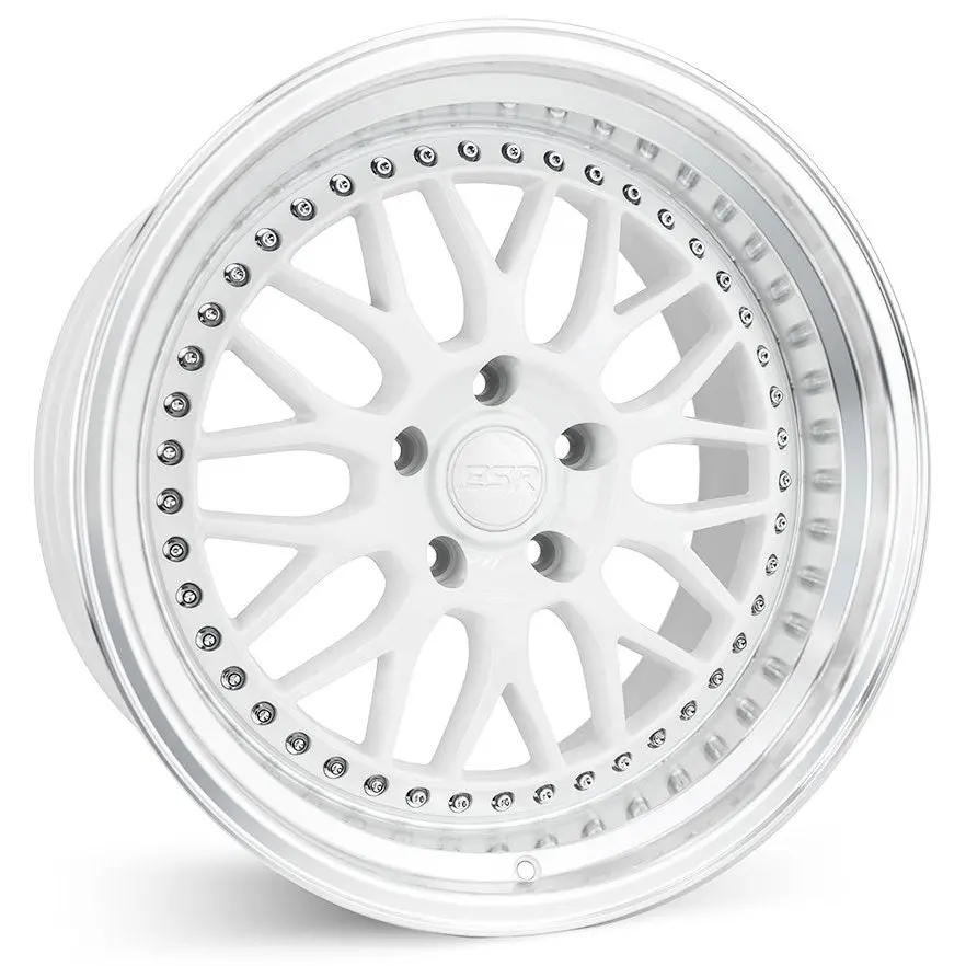 Esr Wheels Sr01 Gloss White Machine Lip 1