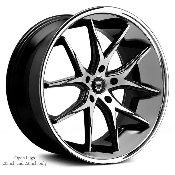 Lexani Wheels R-Twelve Black Machined Face Stainless Chrome Lip 1