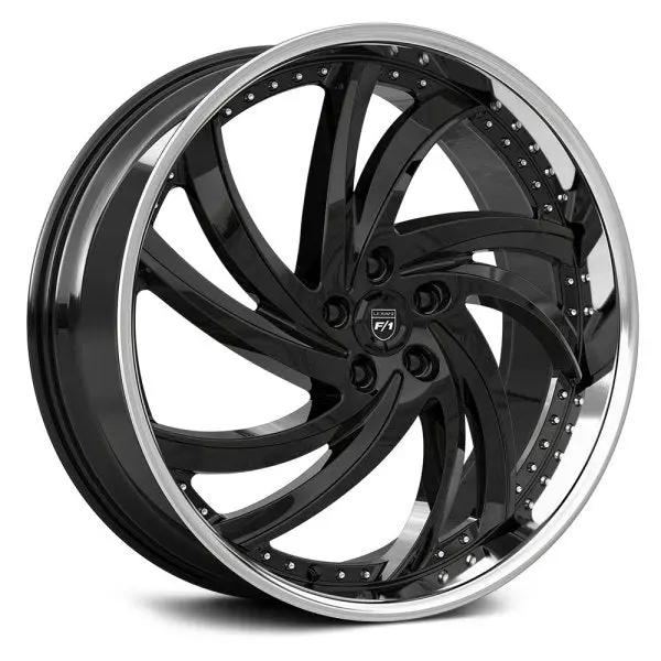 Lexani Wheels Turbine Gloss Black With Stainless Chrome 1