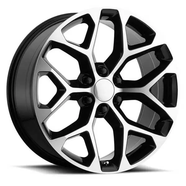 Gmc Wheels Rp09 26X10 6X139.7 Black Machined Fit Sierra 1500 Yukon Snowflake 1