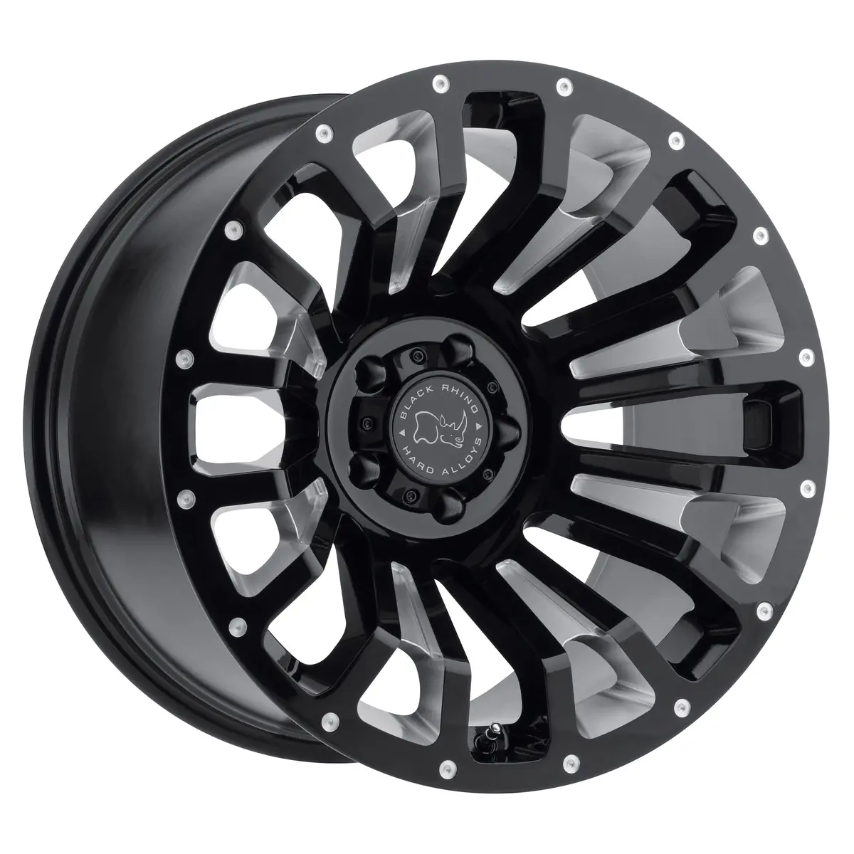Black Rhino Wheels Pinatubo Gloss Black Milled Inside Window 1