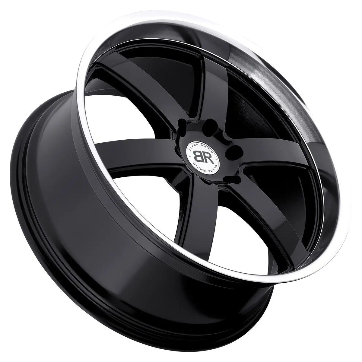 Black Rhino Wheels Pondora Gloss Black Machine Cut Lip 2