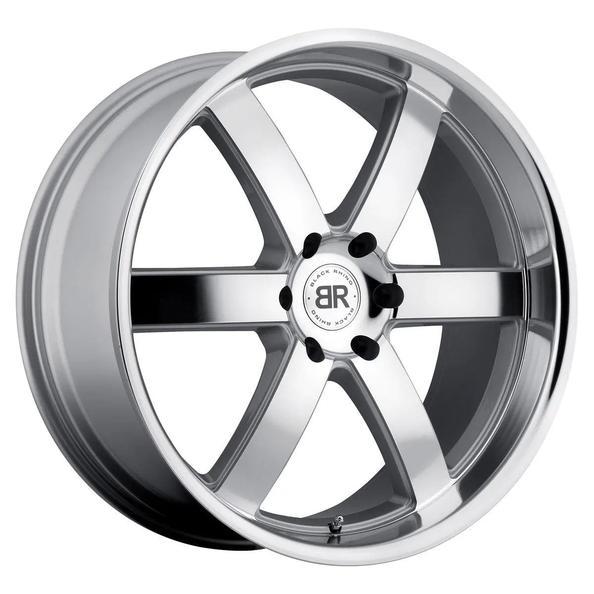 Black Rhino Wheels Pondora Silver Machine Cut Face Lip 1