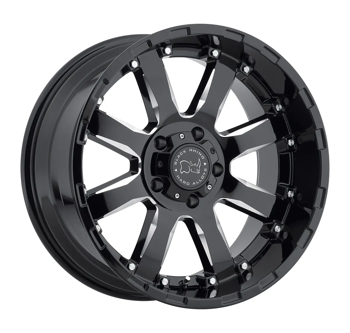 Black Rhino Wheels Sierra Gloss Black Milled Spokes 1